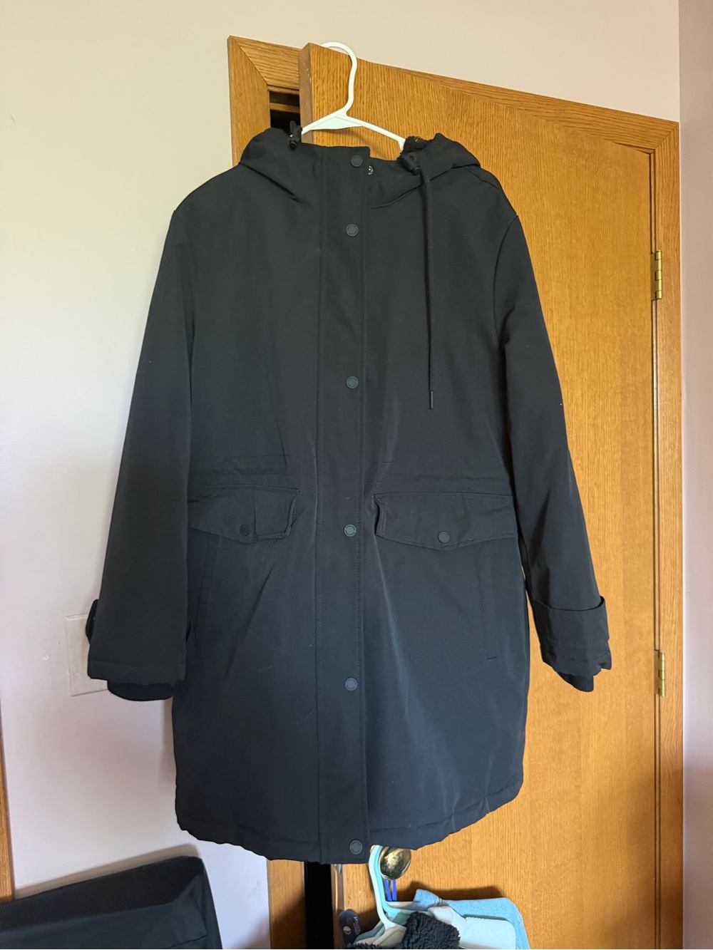 Calvin Klein Black Hooded Ski Parka
